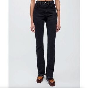 Re/Done Originals 70's High Rise Skinny Boot Jeans in Washed Black Size 24